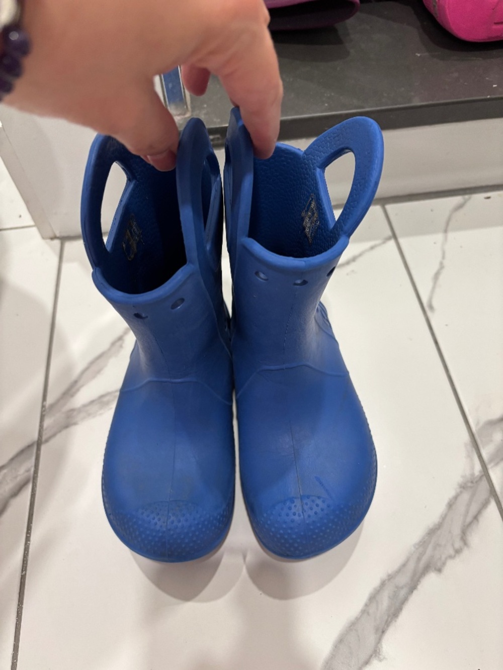 Crocs Kids Handle It Rain Boots Cerulean Blue – Toddler Size C11 – EUC